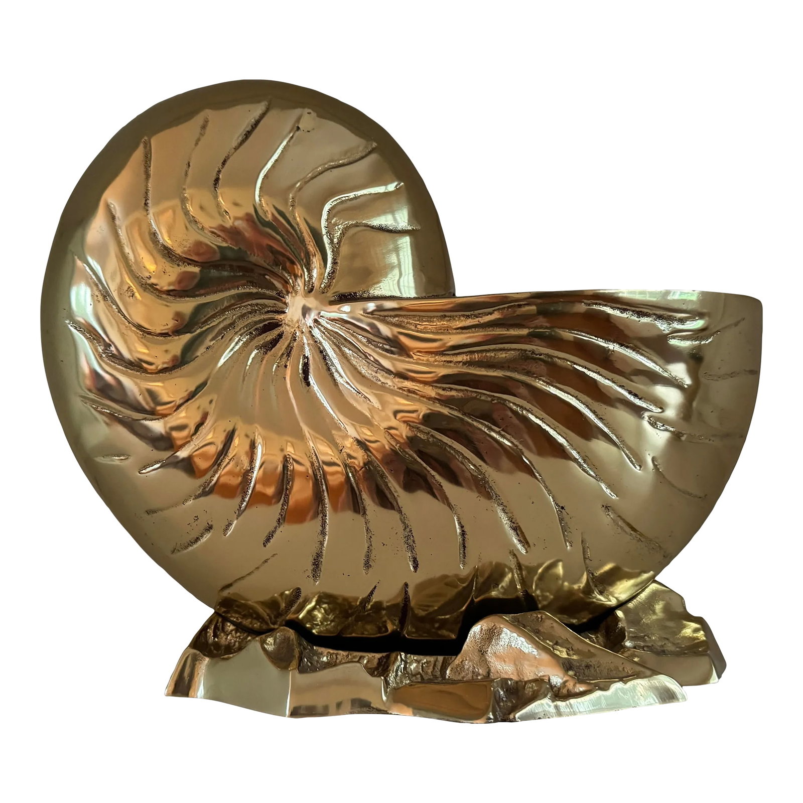 Vintage Heavy Brass Shell Wine Cooler, Planter (1 of 9)