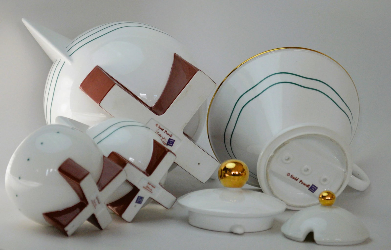 1980s Swid Powell Michael Graves Big Dripper Pour Over Coffee Pot Set- 6 Pieces - 6