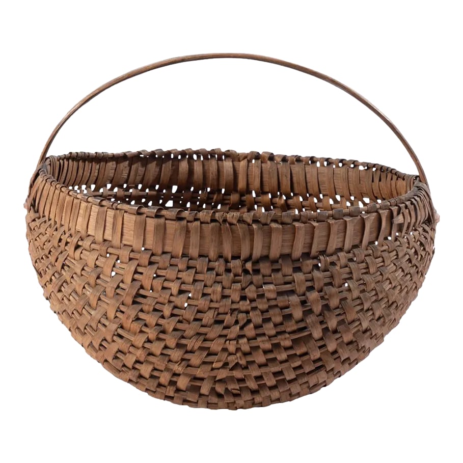 Antique New England Melon Basket: This antique melon basket was New England in the late 19th century. Condition: Alterations: Original Condition Unaltered Imperfections: Some Imperfections Condition Notes: In good condition with