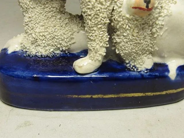 Antique Staffordshire Poodle Group - 11
