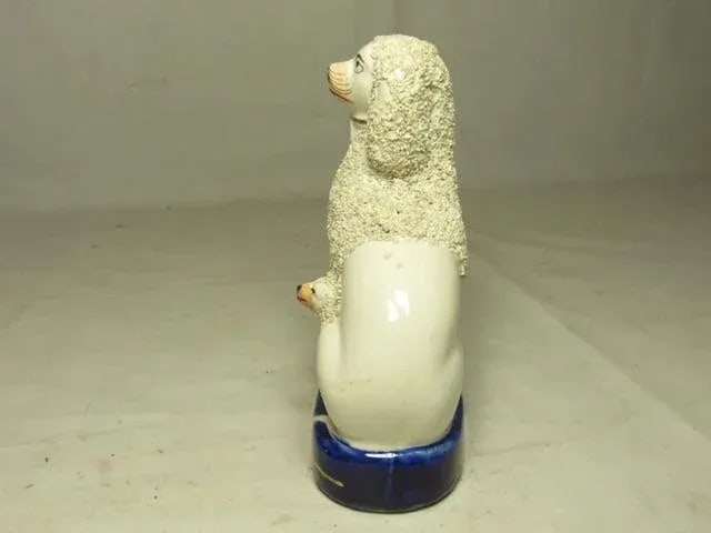 Antique Staffordshire Poodle Group - 3