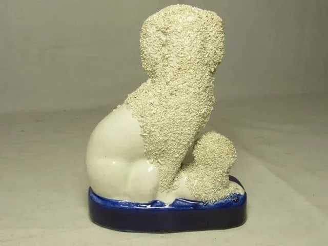 Antique Staffordshire Poodle Group - 4