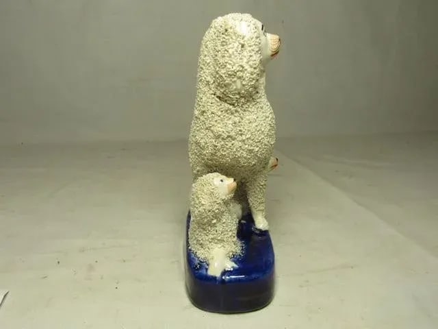 Antique Staffordshire Poodle Group - 5