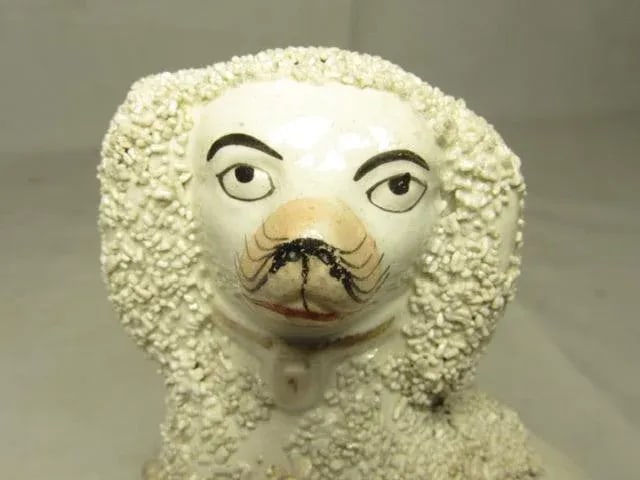 Antique Staffordshire Poodle Group - 6