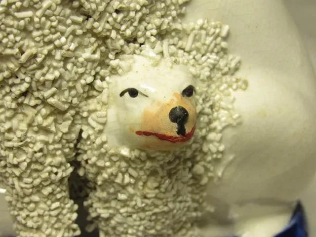 Antique Staffordshire Poodle Group - 8