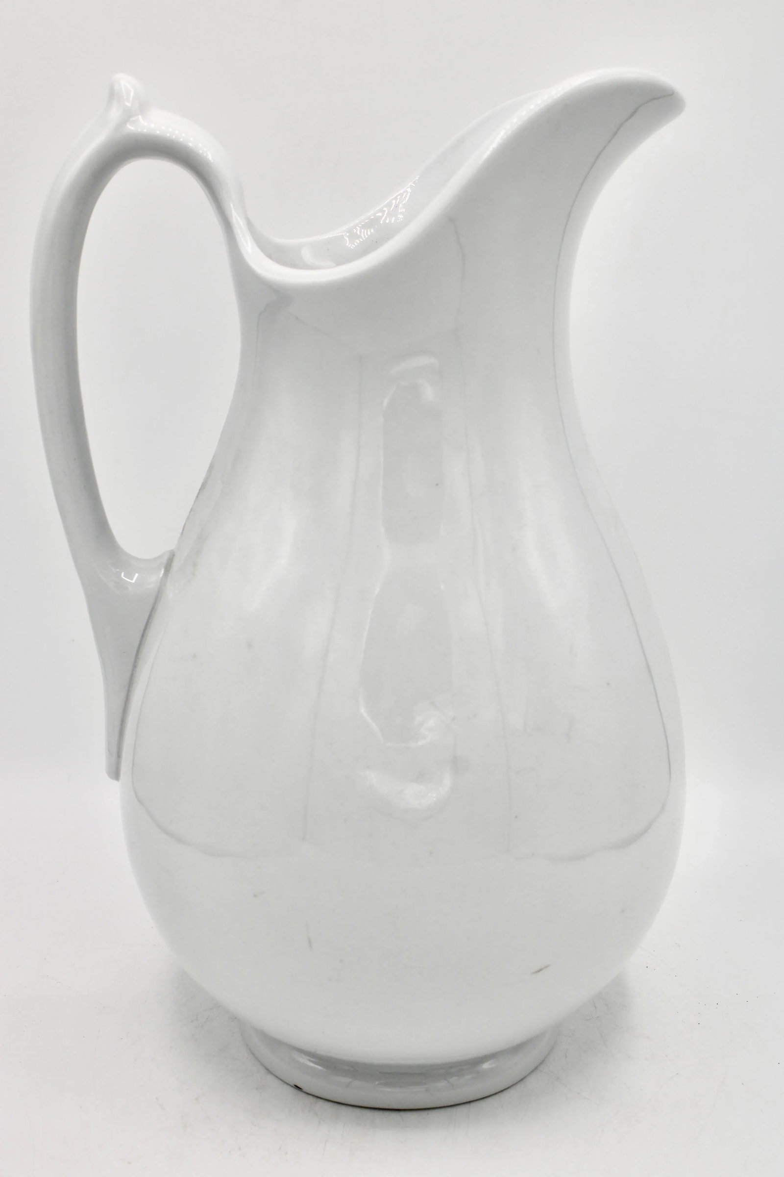 Antique English White Ironstone Ceramic Pitcher - 2