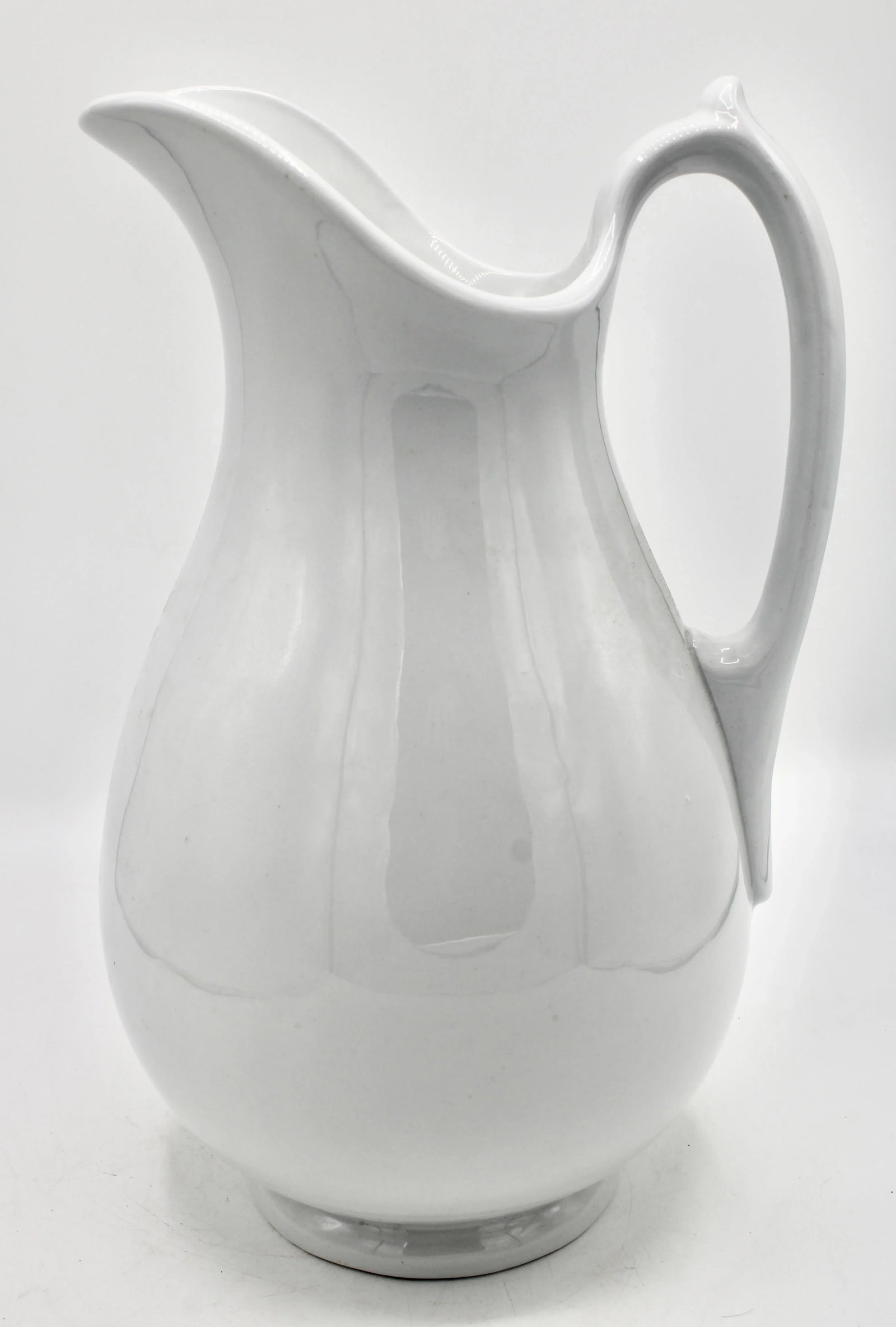 Antique English White Ironstone Ceramic Pitcher - 4