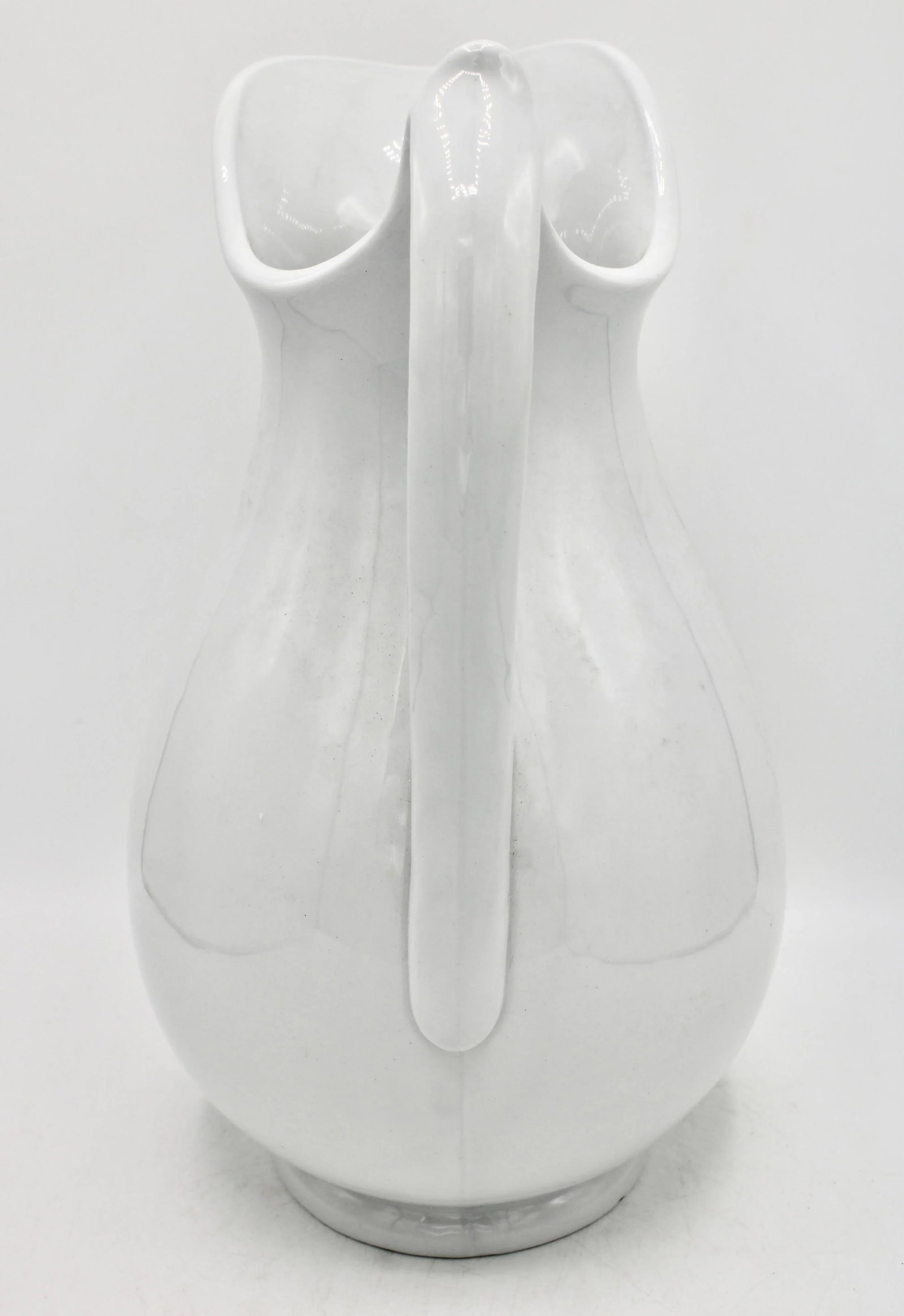 Antique English White Ironstone Ceramic Pitcher - 5