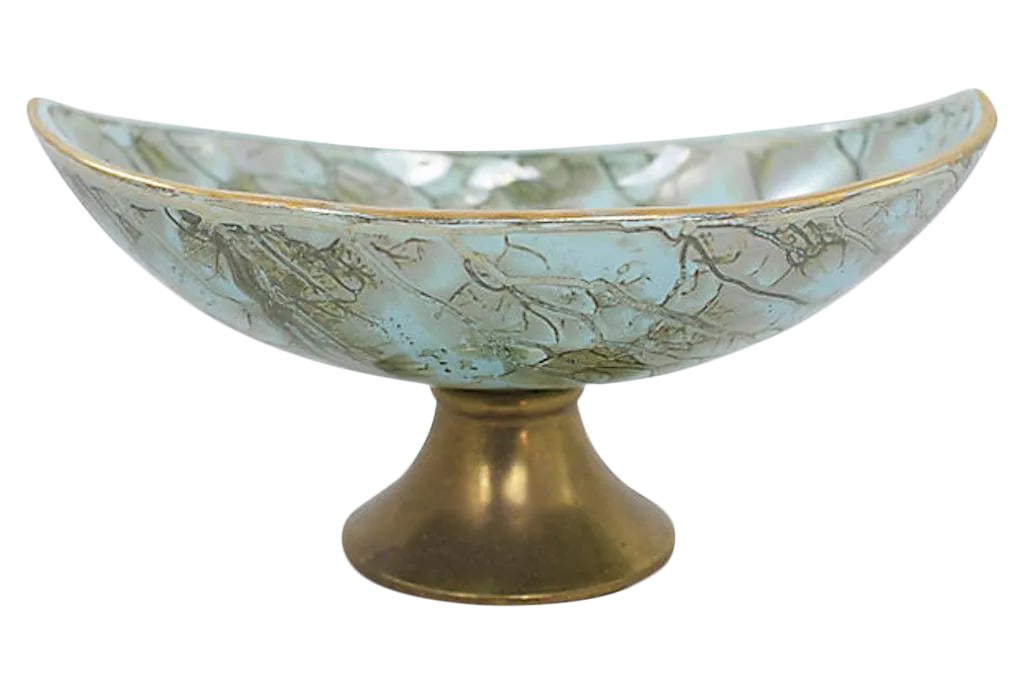 Mid-Century Delft Pedestal Bowl (1 of 5)