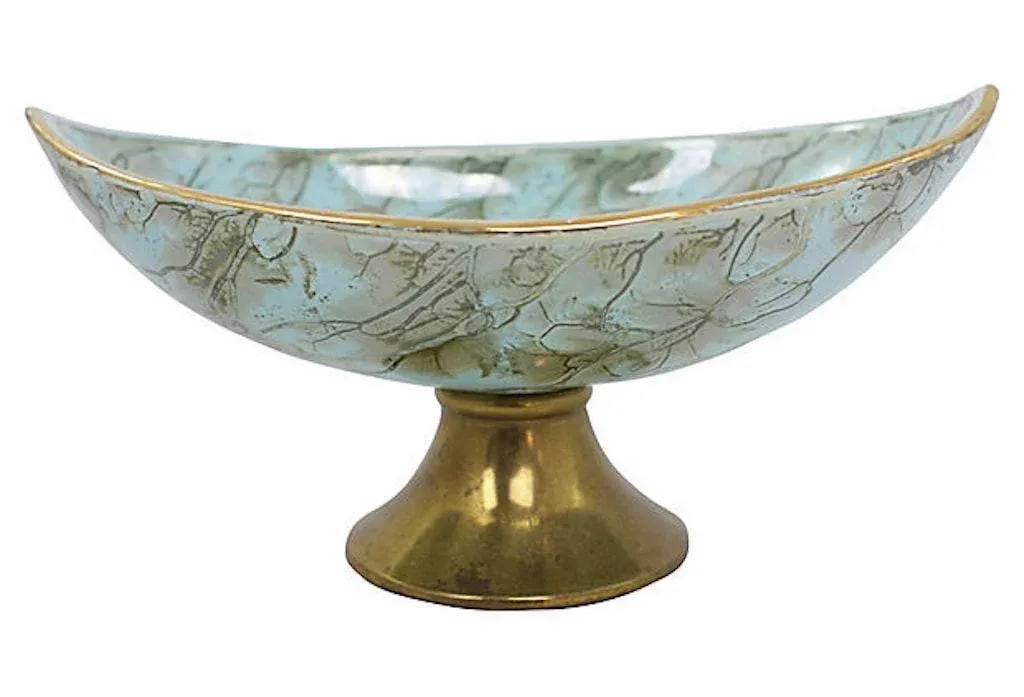 Mid-Century Delft Pedestal Bowl - 2