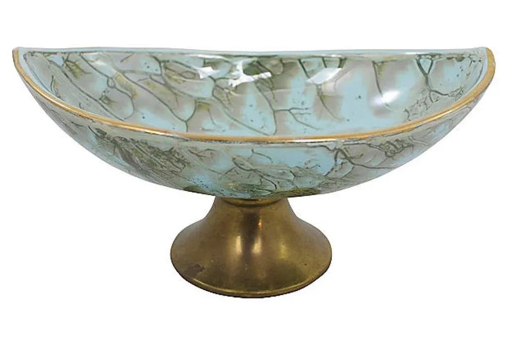 Mid-Century Delft Pedestal Bowl - 3