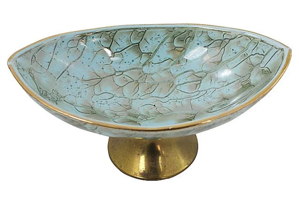 Mid-Century Delft Pedestal Bowl - 4