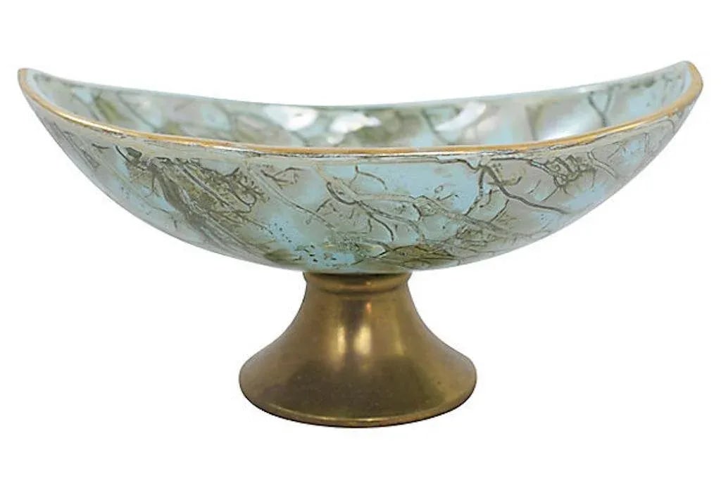 Mid-Century Delft Pedestal Bowl - 5