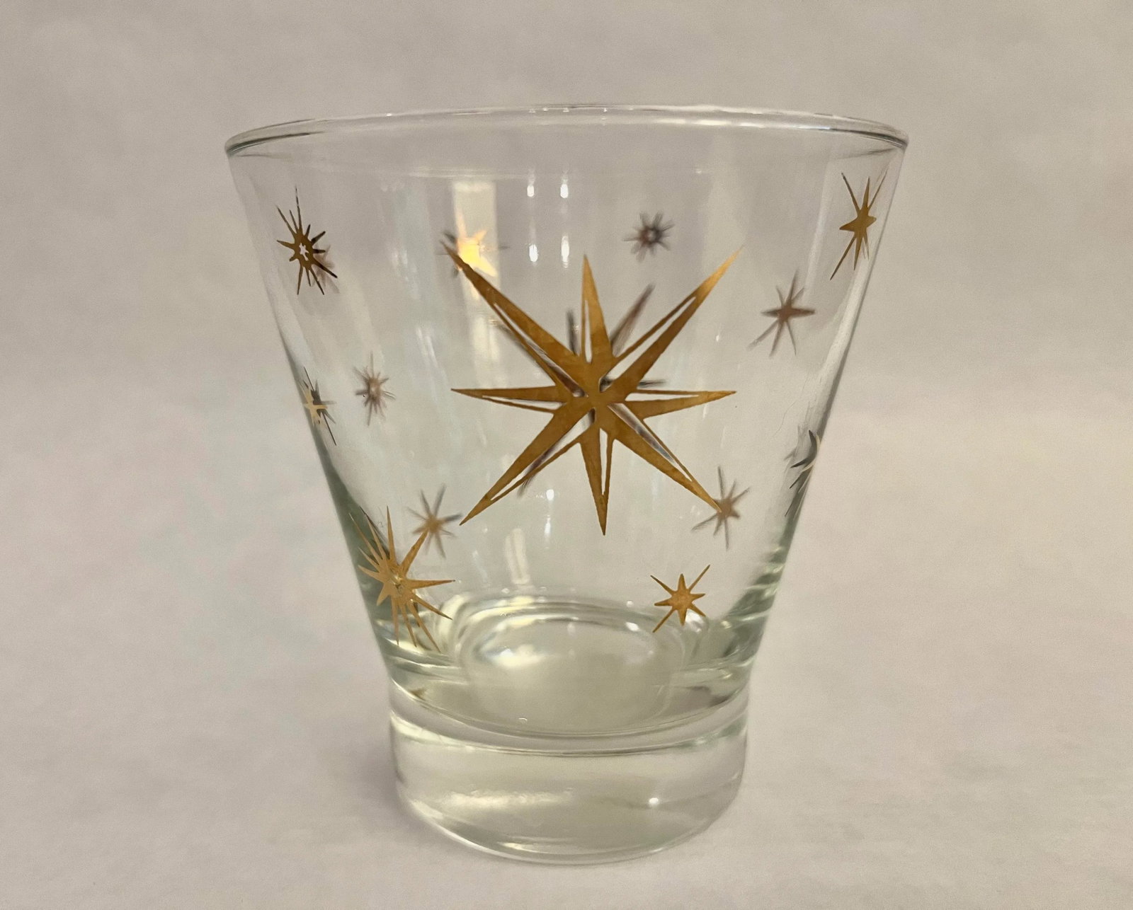 Vintage Atomic Starburst Barware Lowball Cocktail Glasses- Set of 5 - 2