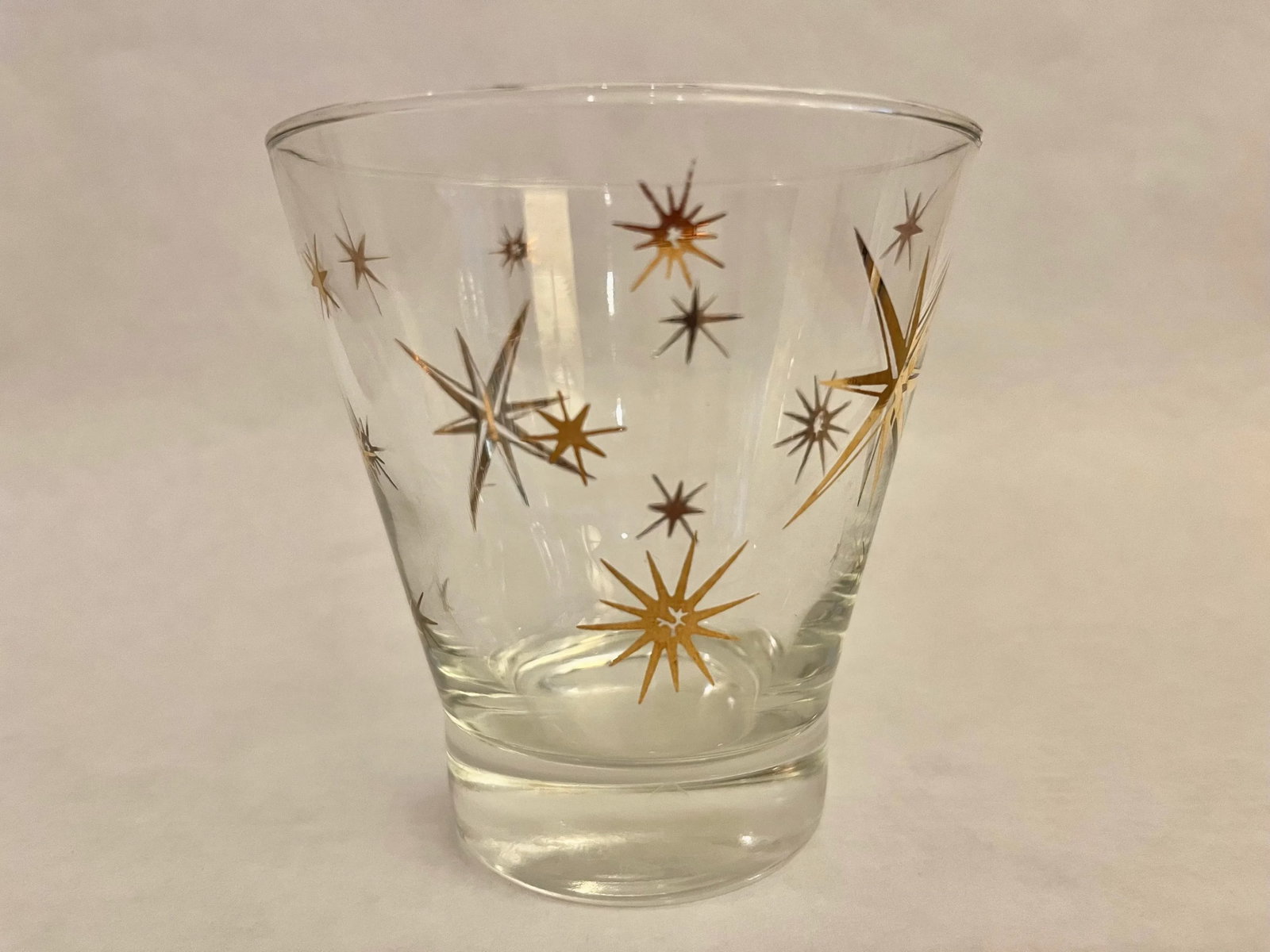 Vintage Atomic Starburst Barware Lowball Cocktail Glasses- Set of 5 - 3
