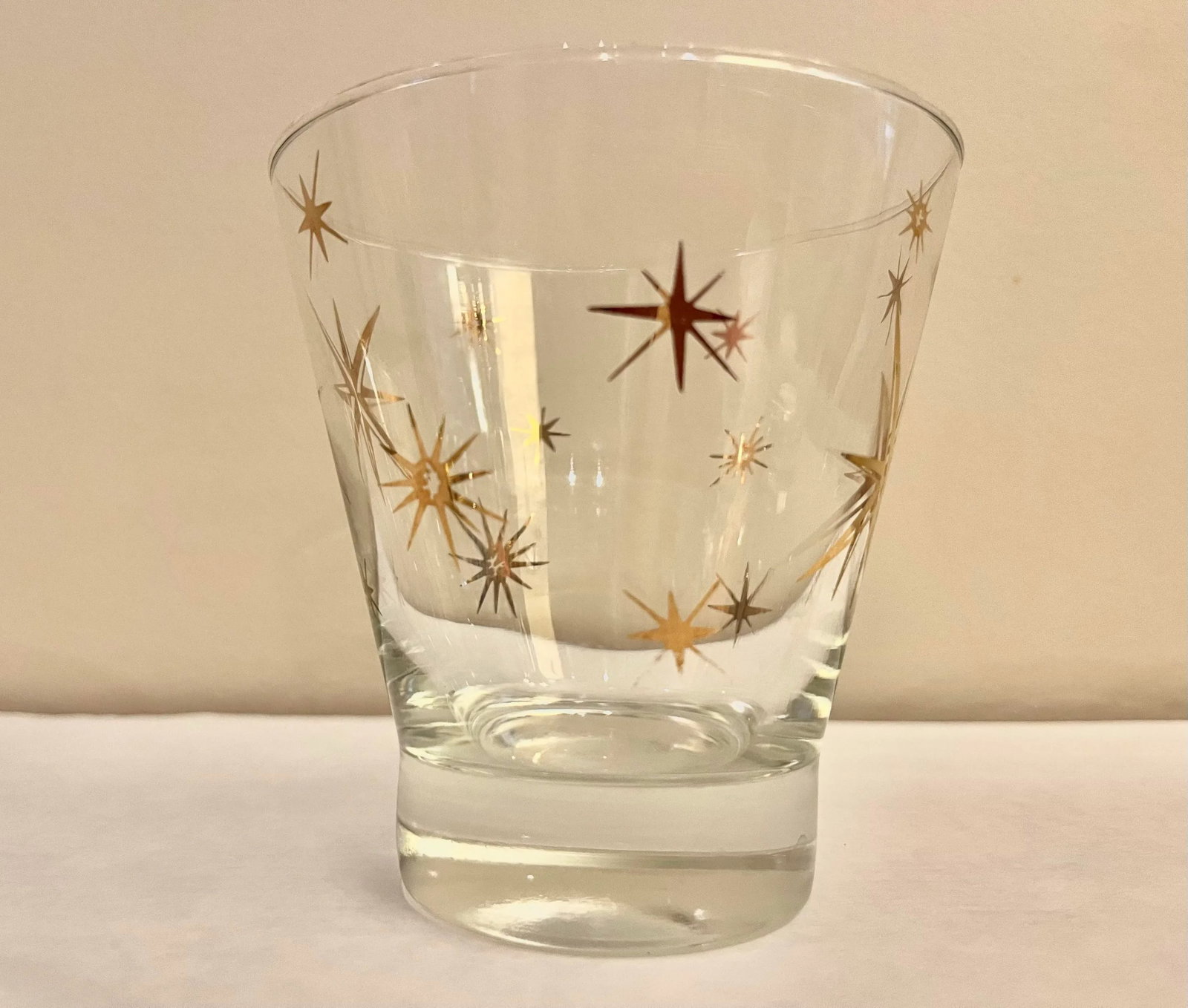 Vintage Atomic Starburst Barware Lowball Cocktail Glasses- Set of 5 - 7