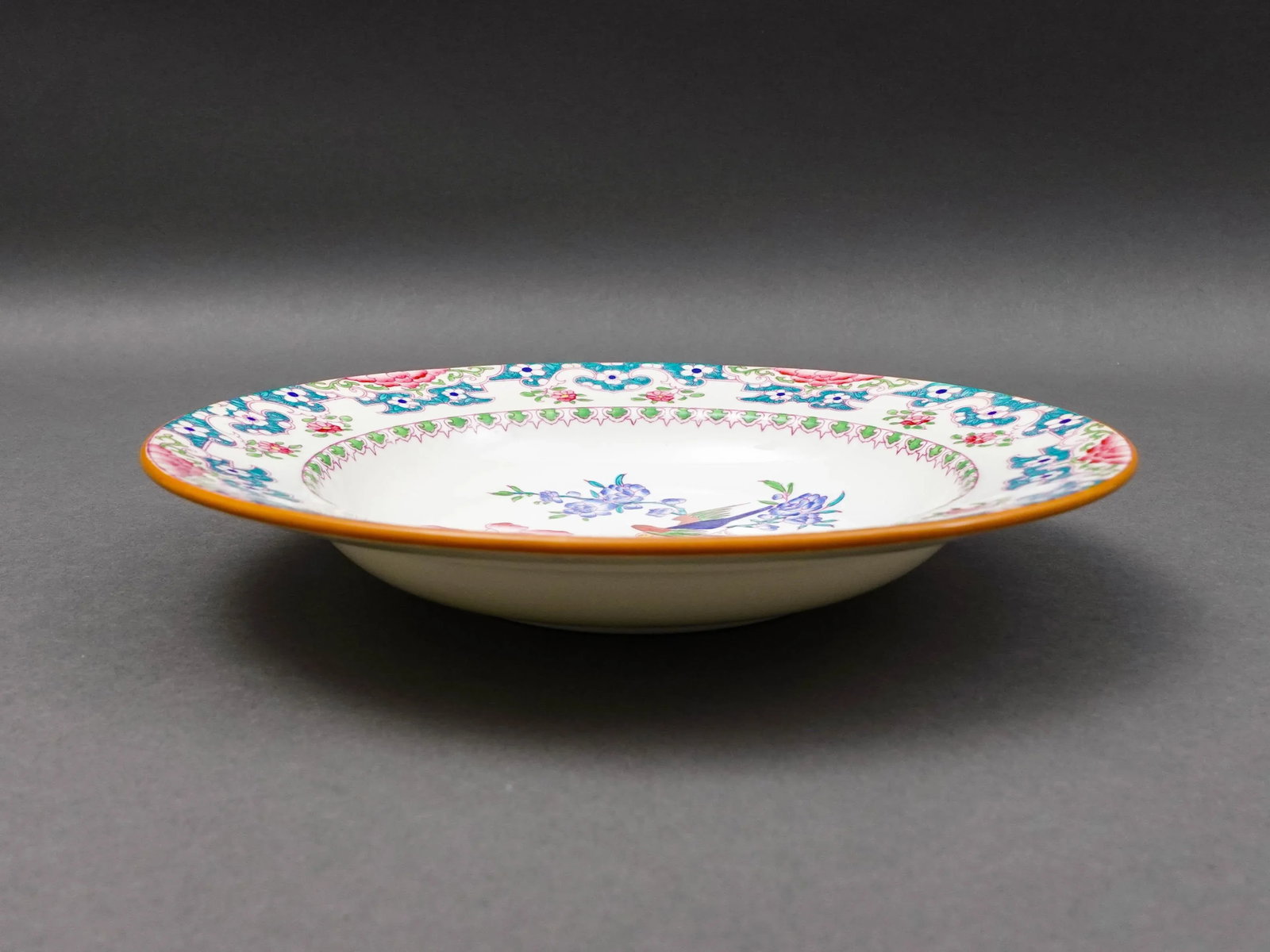 Mid 20th Century Minton England for Tiffany & Co. B894 Floral Bird Rimmed Soup Bowls- Set of 7 - 7