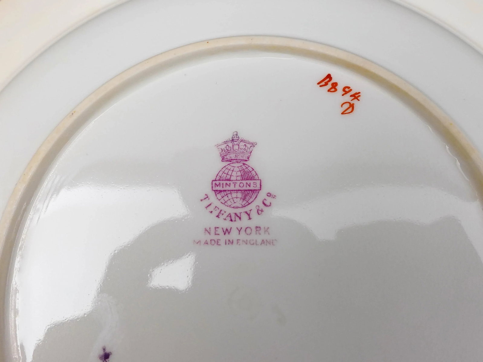 Mid 20th Century Minton England for Tiffany & Co. B894 Floral Bird Rimmed Soup Bowls- Set of 7 - 9