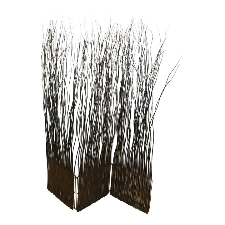 3 Panel Screen Room Divider of Rustic Willow Branches: This nature inspired dark brown-black 3-panel screen is made of brown wood branches, finished on both sides so can be used as a subtle screen in an unassuming way. The height and natural design