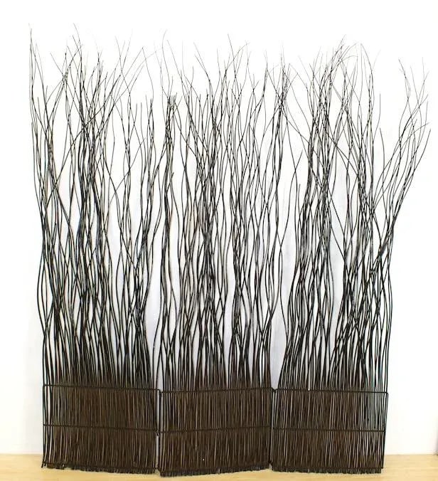 3 Panel Screen Room Divider of Rustic Willow Branches - 3