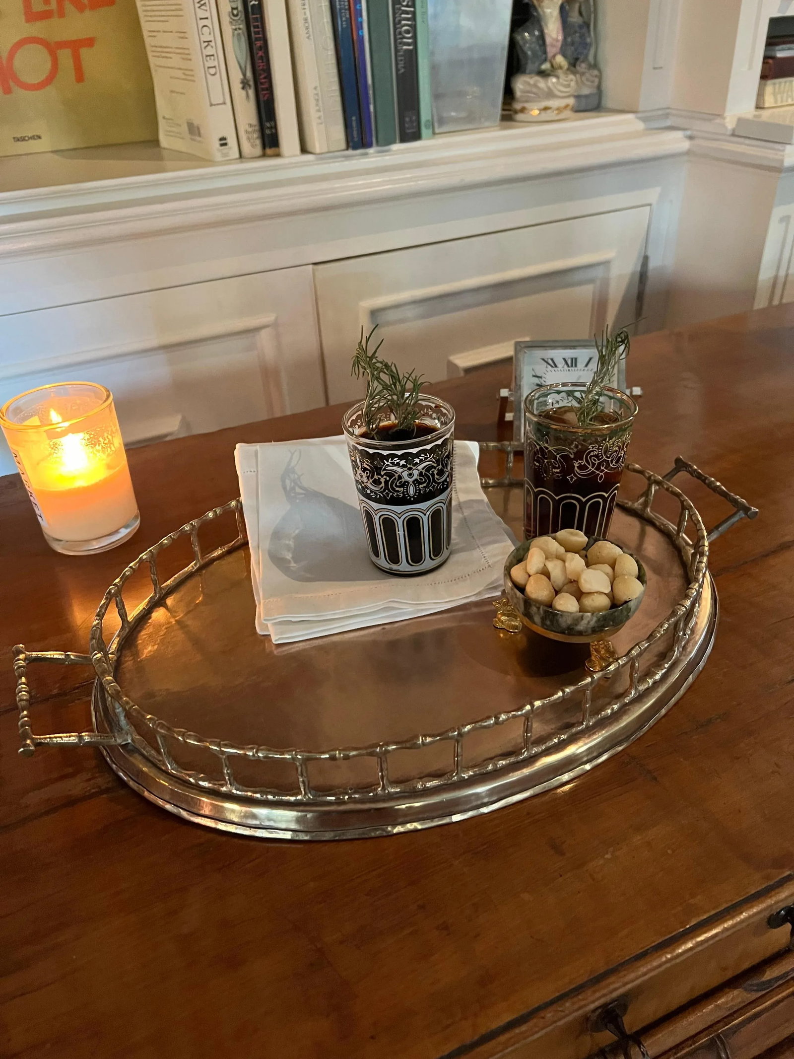 Oval Brass Bamboo Tray in the Style of Ralph Lauren - 6