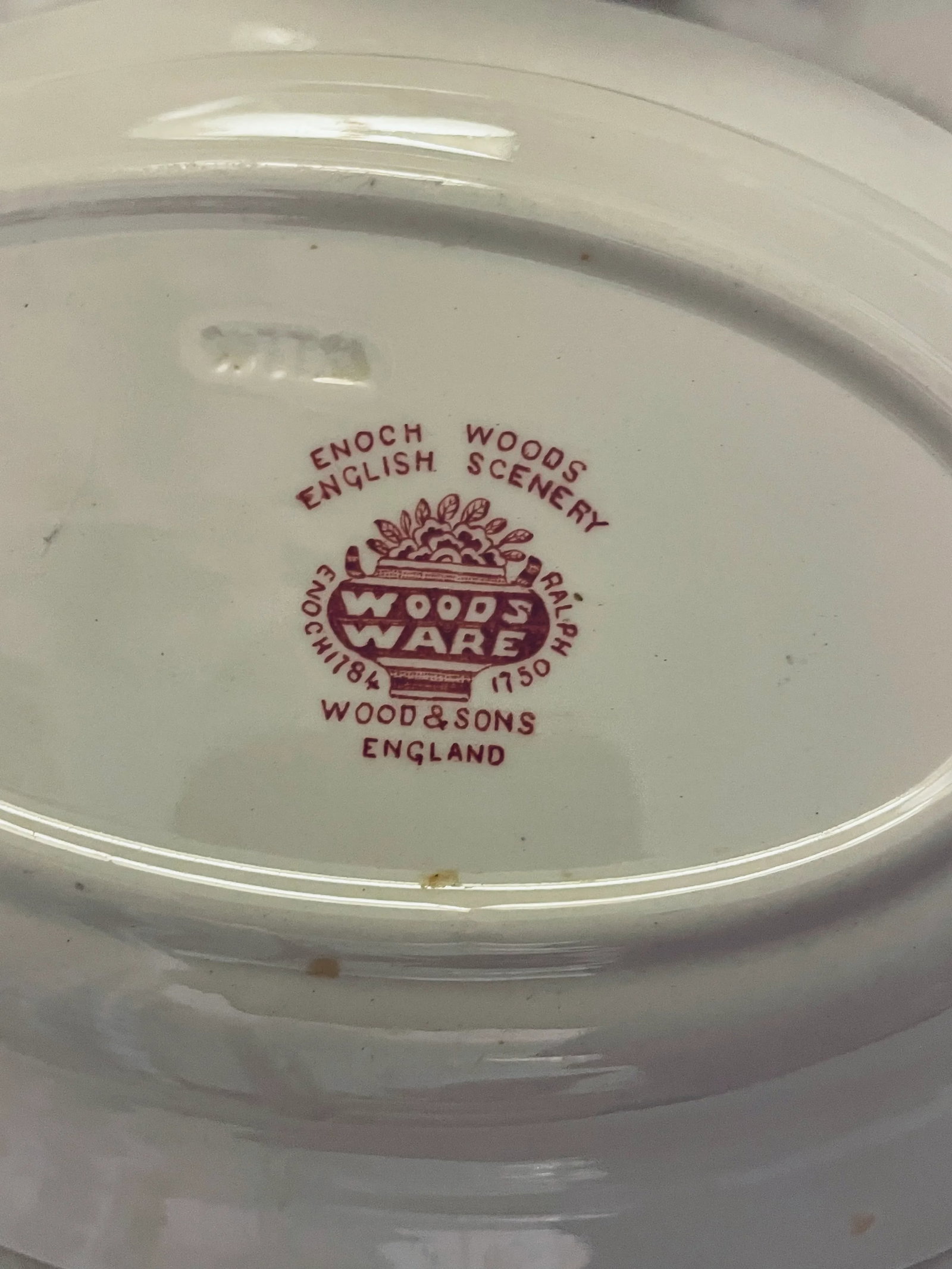 Antique Red Transferware Vegetables, Set of Two - 3