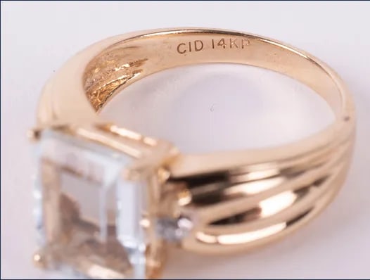 Designer Clyde Duneier Aquamarine & Diamond 14k Yellow Gold 2.7 Carat Ring Size 6.5 - 7