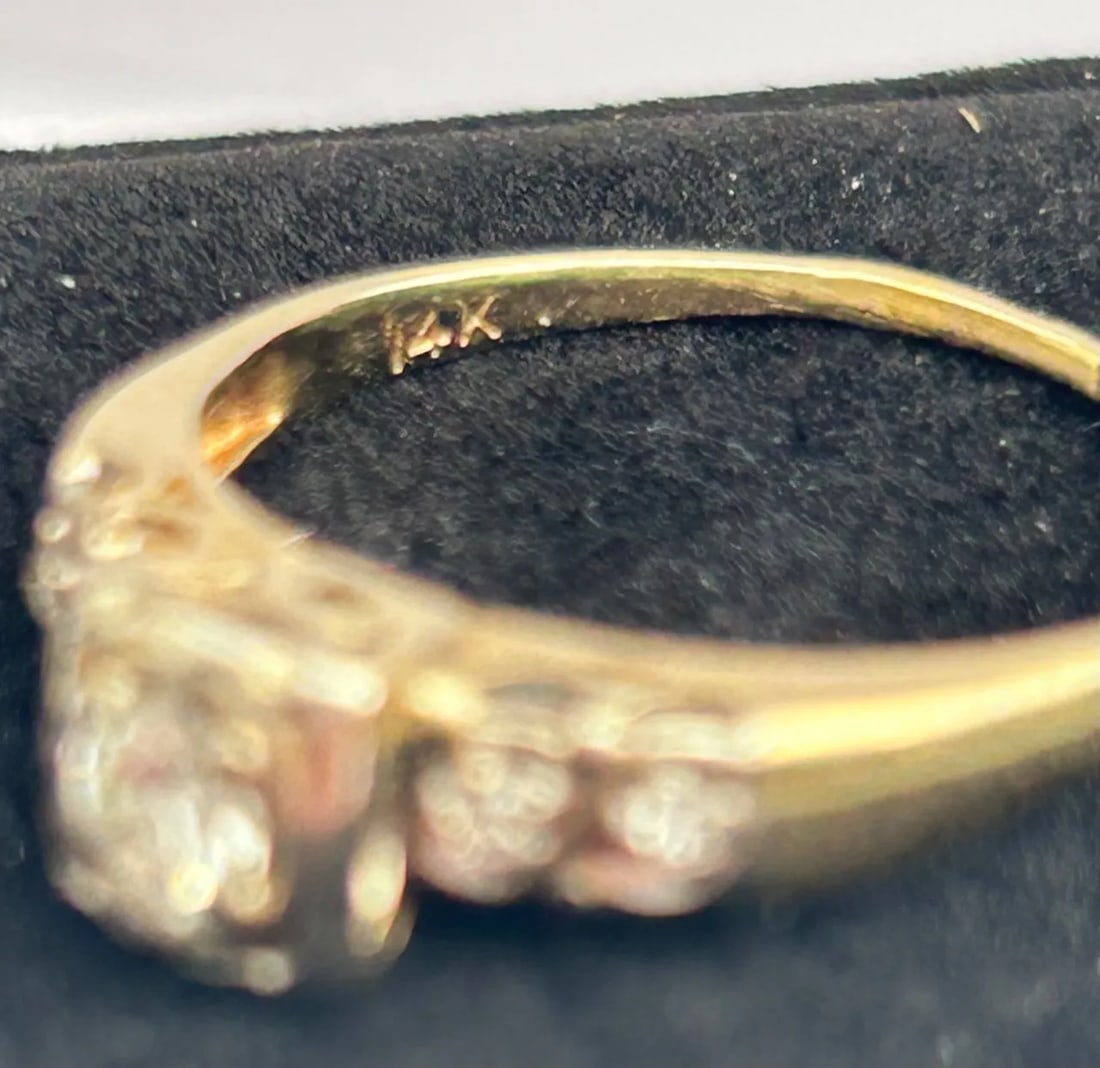 Edwardian Diamond & 14k Yellow Gold Ring Size 6.5 - 5