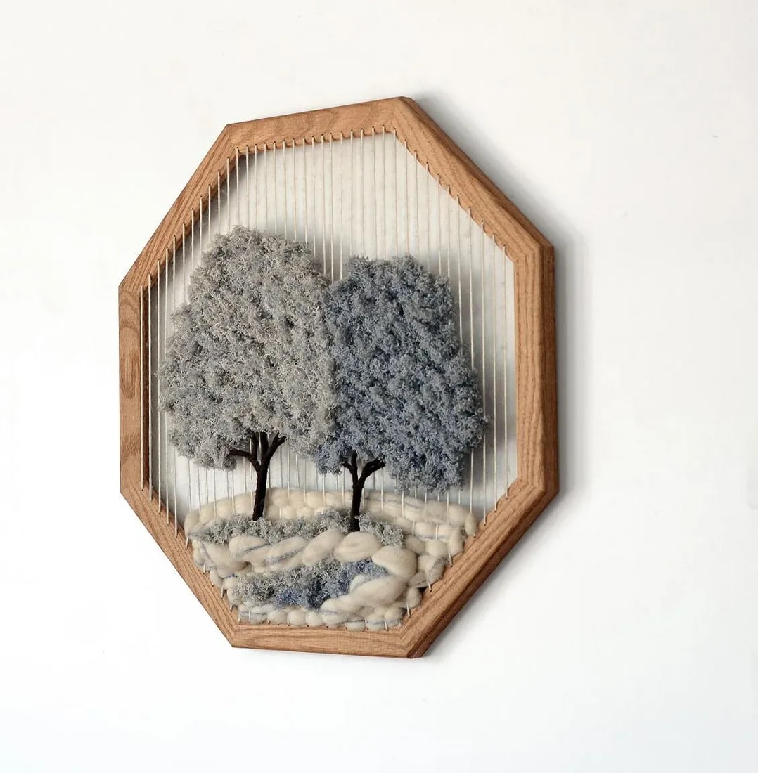 Vintage Mid-Century Vertical Strings Macrame Wallhanging - 3