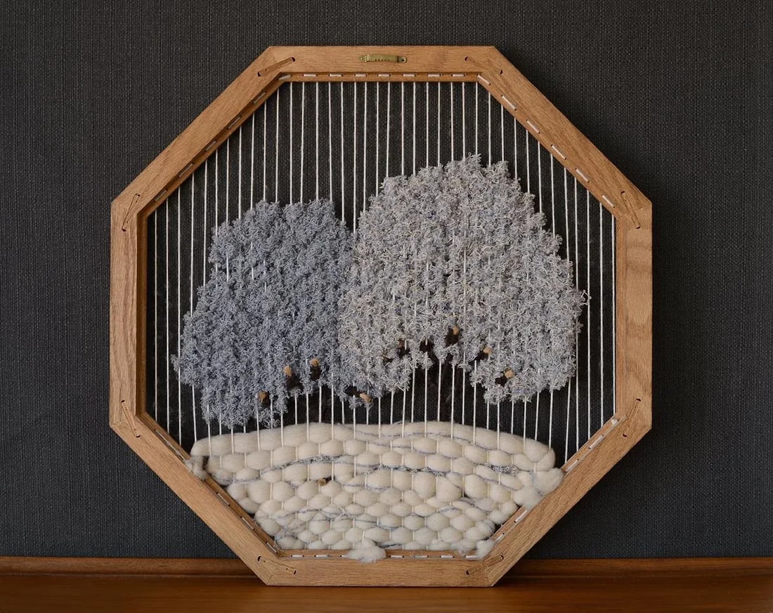 Vintage Mid-Century Vertical Strings Macrame Wallhanging - 7