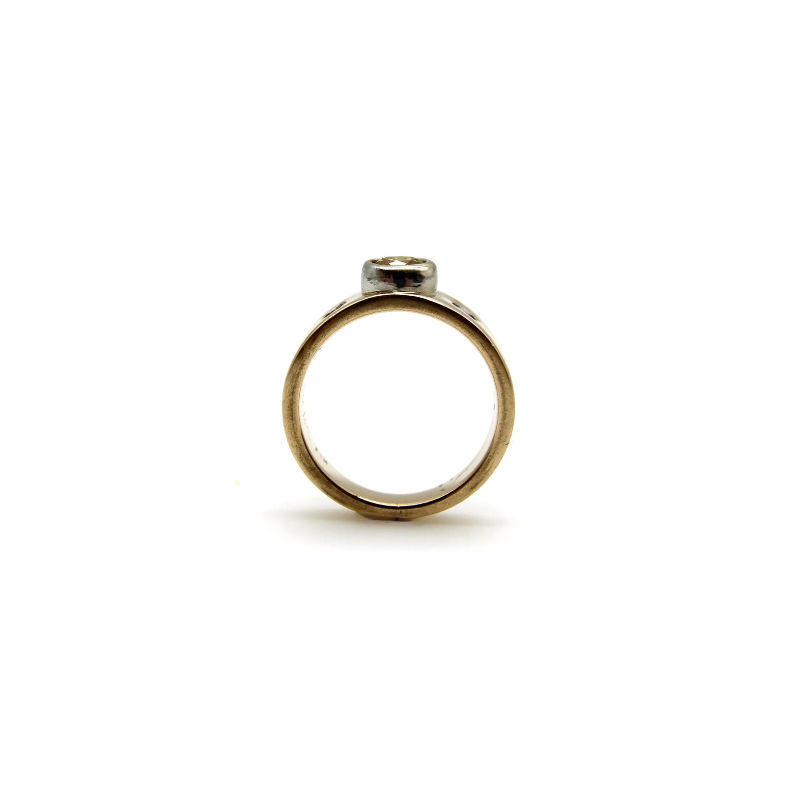 Mwm Goldsmithing 14k Gold Fancy Yellow and Pink Diamond Ring Size 6 - 7