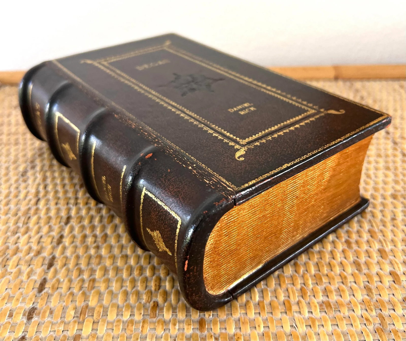 Maitland-Smith Decorative Leather Book Storage Stash Box - 11