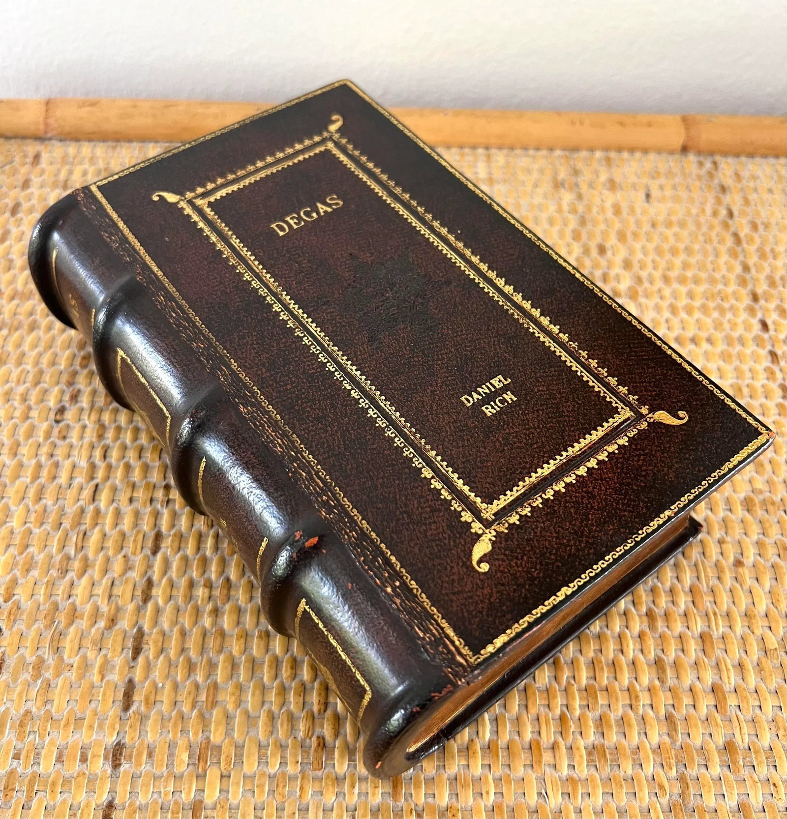 Maitland-Smith Decorative Leather Book Storage Stash Box - 12