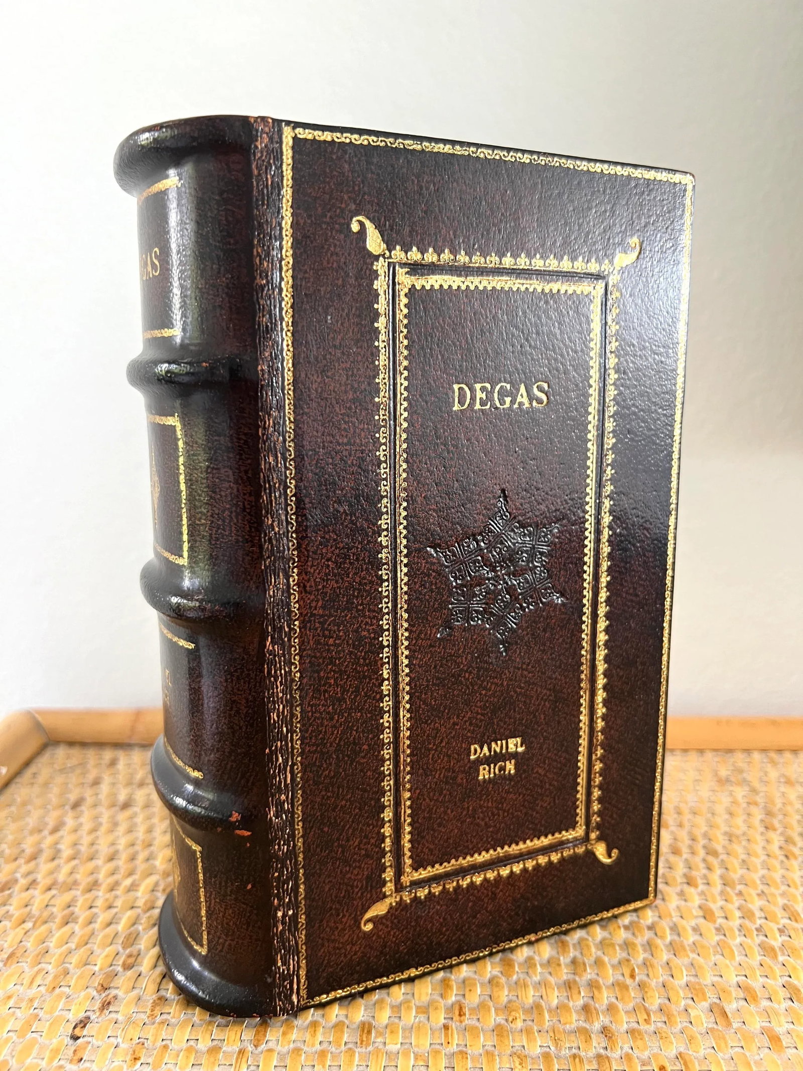 Maitland-Smith Decorative Leather Book Storage Stash Box - 2