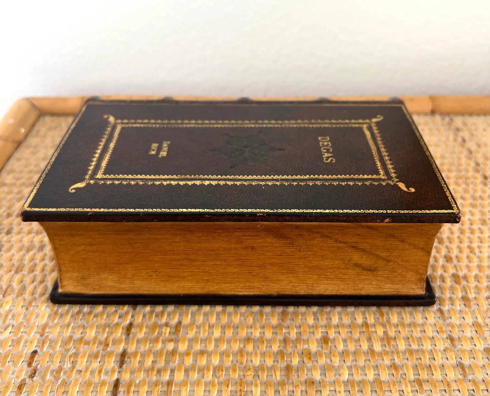 Maitland-Smith Decorative Leather Book Storage Stash Box - 4