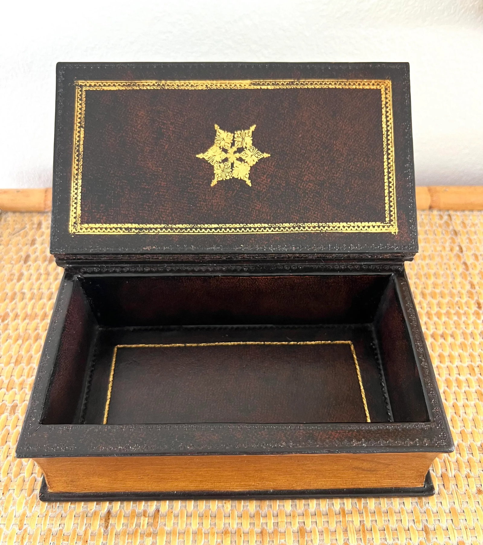 Maitland-Smith Decorative Leather Book Storage Stash Box - 7