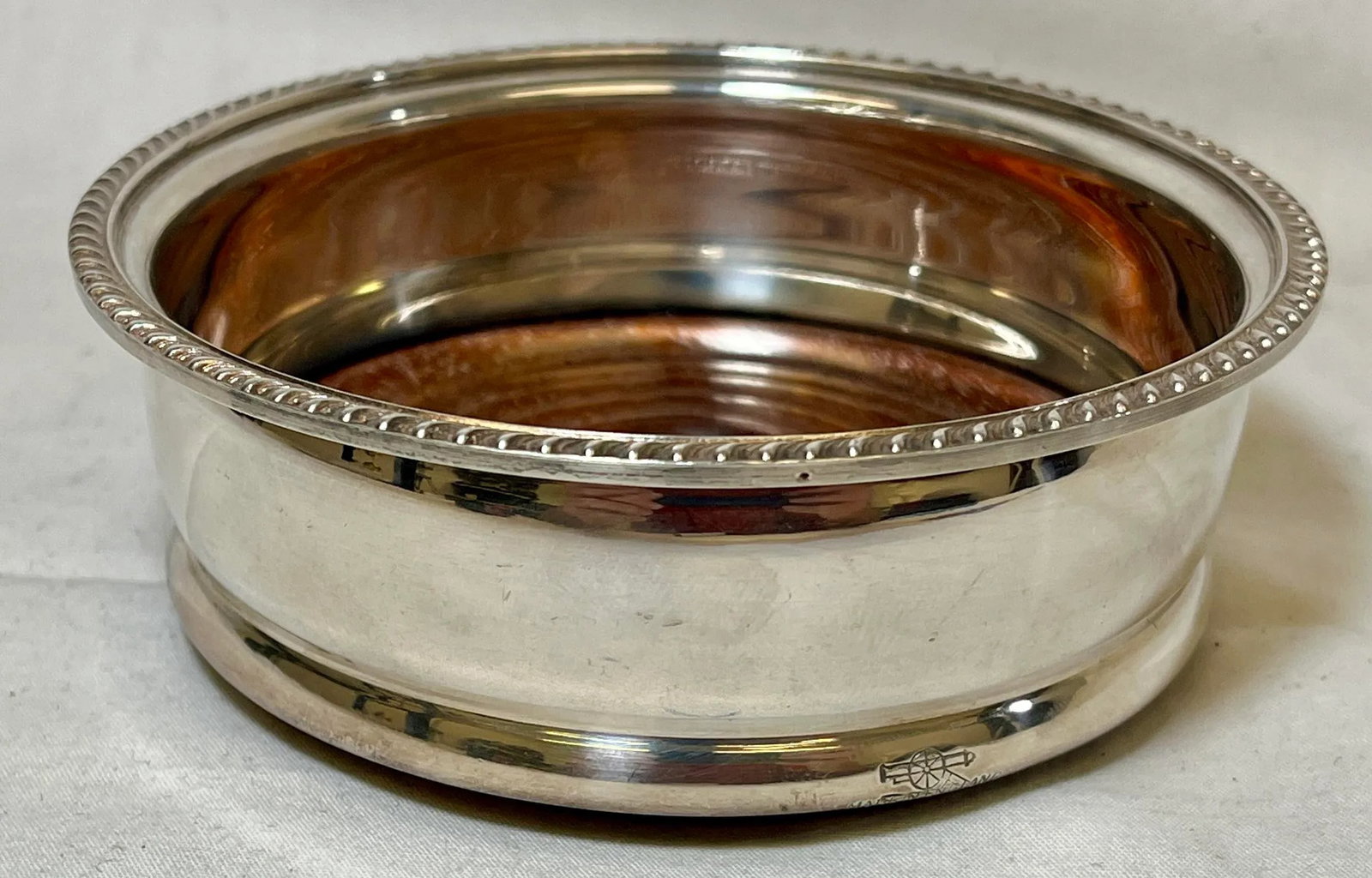 Antique George Wilkin Silver Plate Wine Coaster With Wooden Bottom Made in England - Circa 1905 - 4