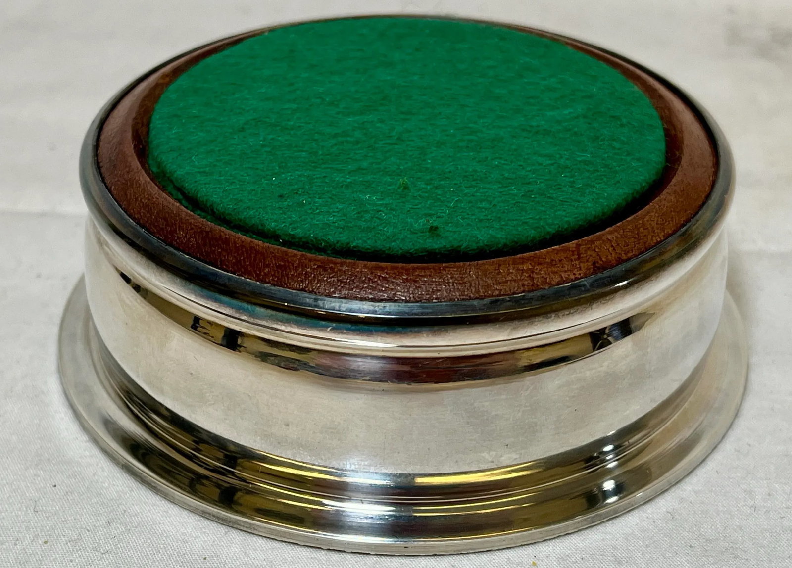 Antique George Wilkin Silver Plate Wine Coaster With Wooden Bottom Made in England - Circa 1905 - 8