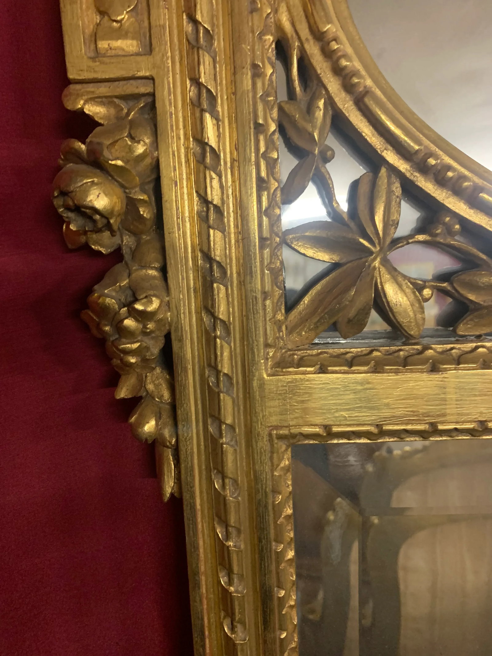 1920s French Giltwood Trumeau Mirror - 5