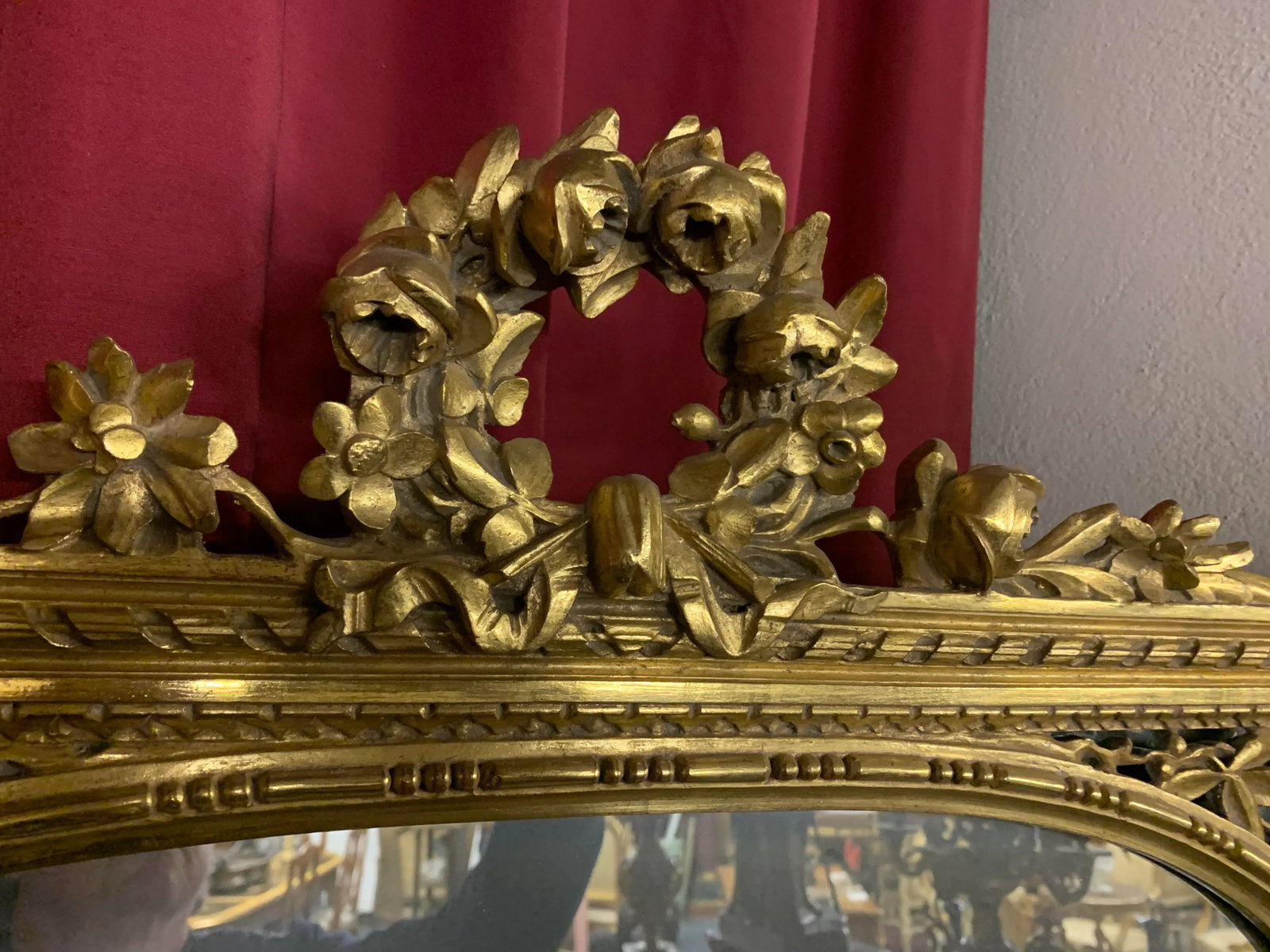 1920s French Giltwood Trumeau Mirror - 6