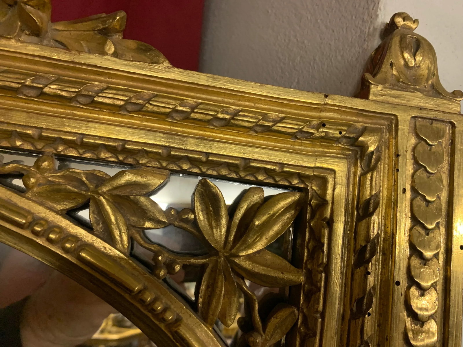 1920s French Giltwood Trumeau Mirror - 7