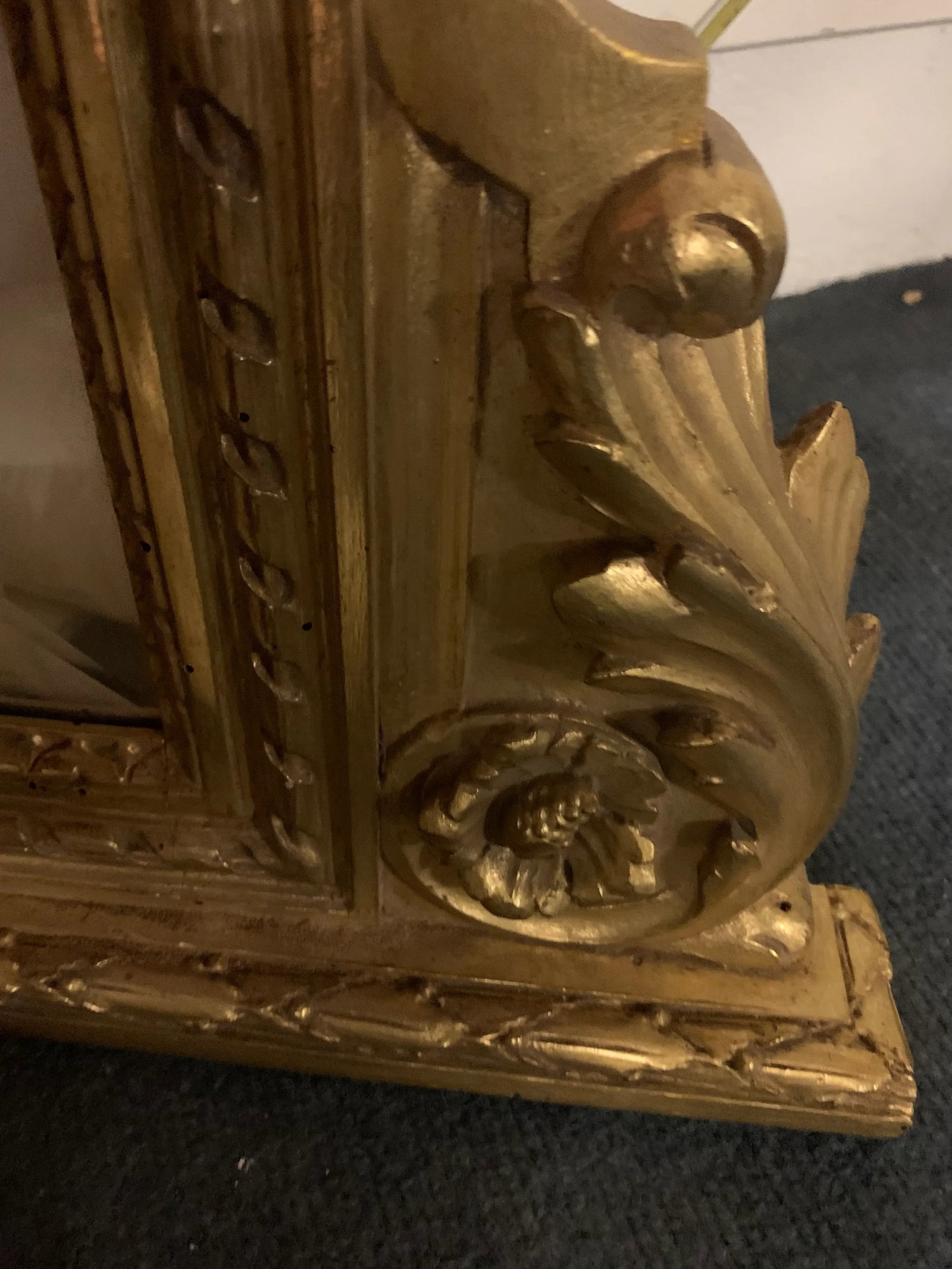 1920s French Giltwood Trumeau Mirror - 8