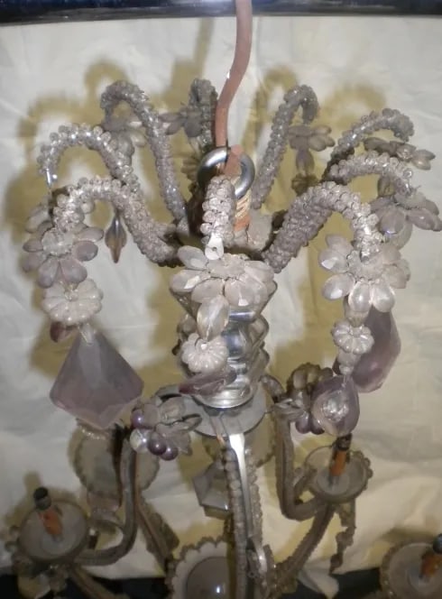 1930s French 10 Light Bagues Chandelier - 4