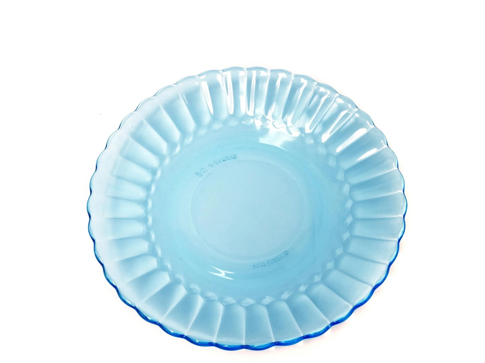 Vintage Forte Crisa Cup & Saucer Light Blue Glass Tea Serving Set of 8 - 6