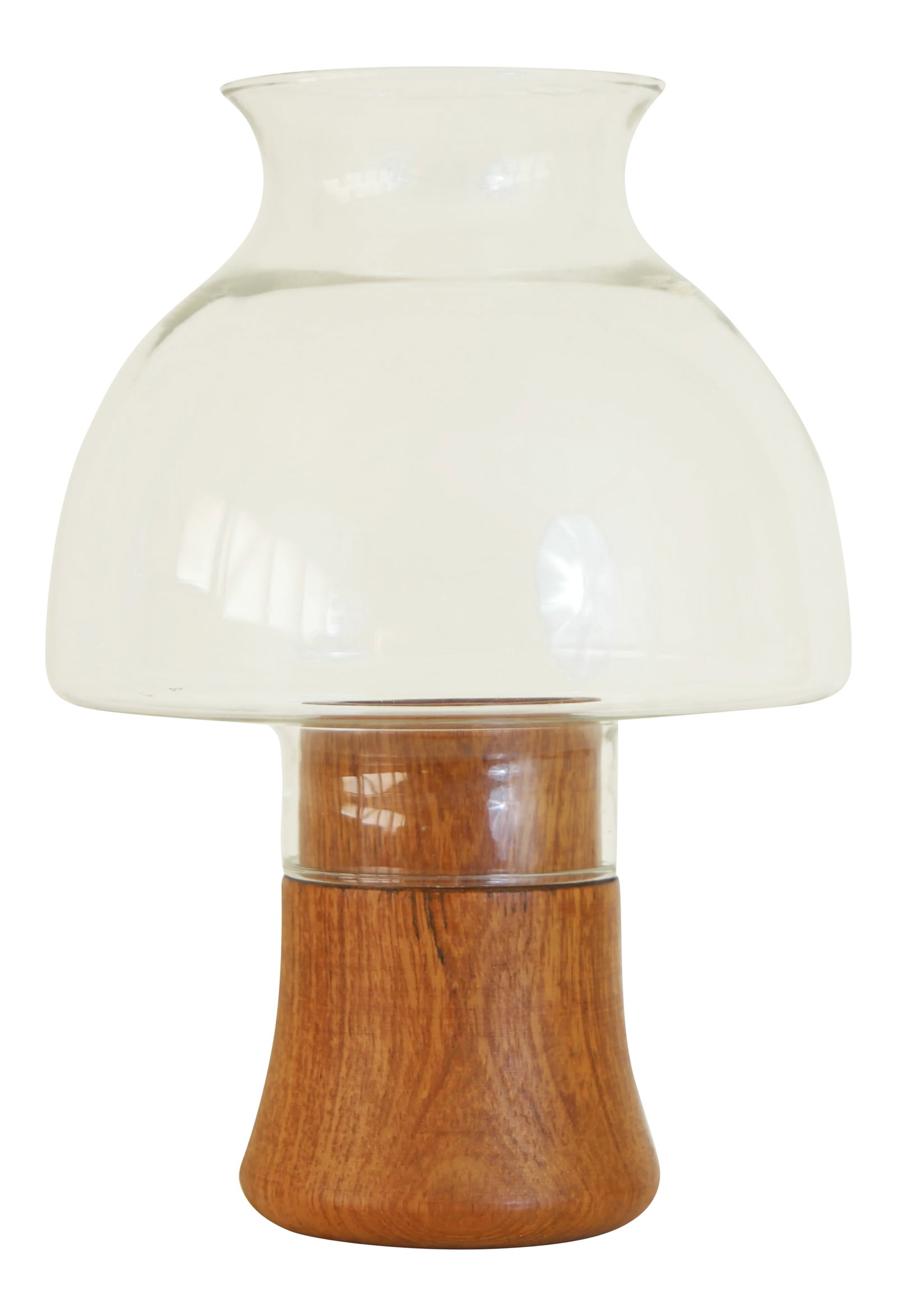 Vintage Teak & Glass Candle Holder (1 of 4)