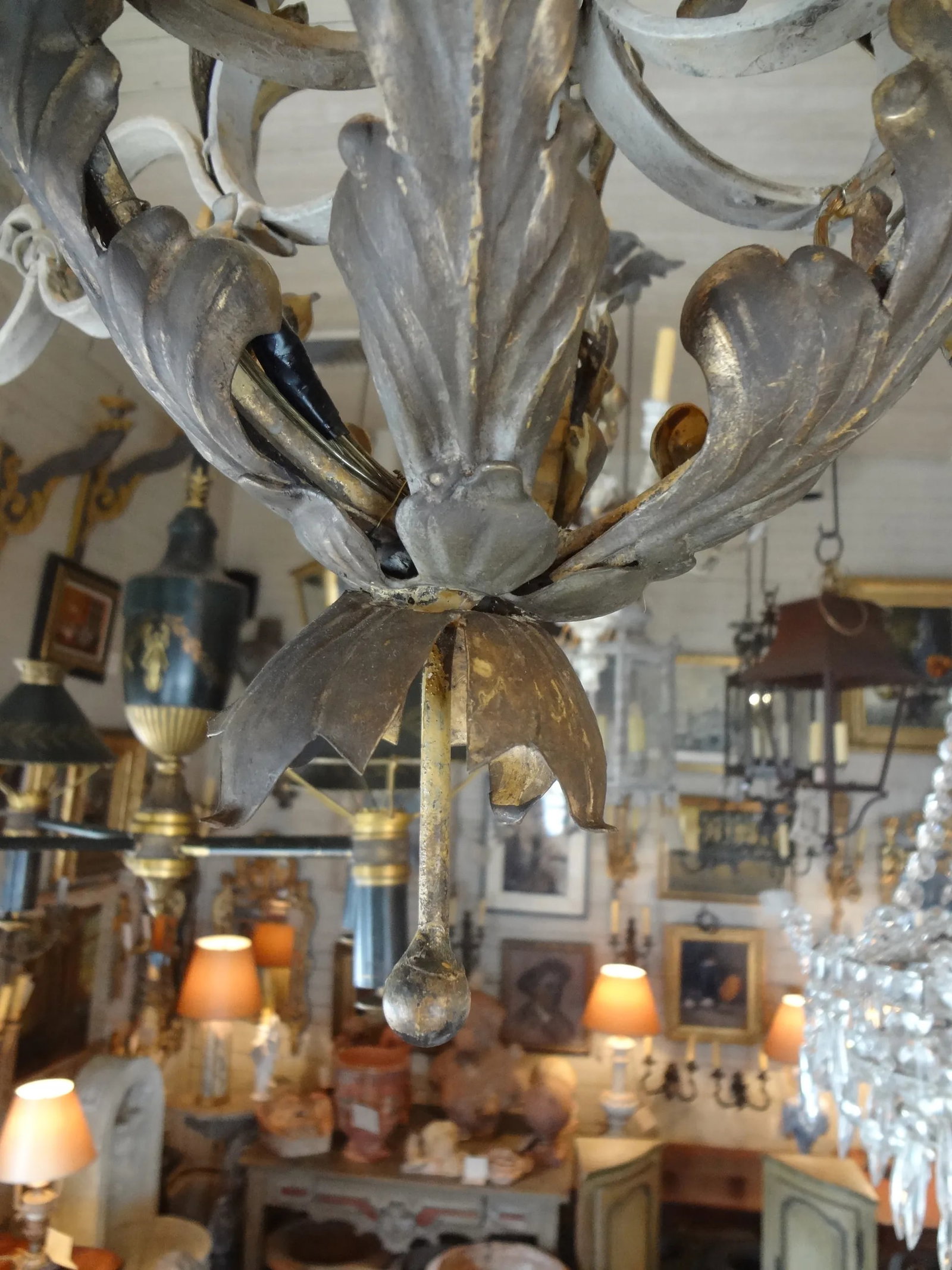 Vintage Italian Wrought Iron Chandelier - 10