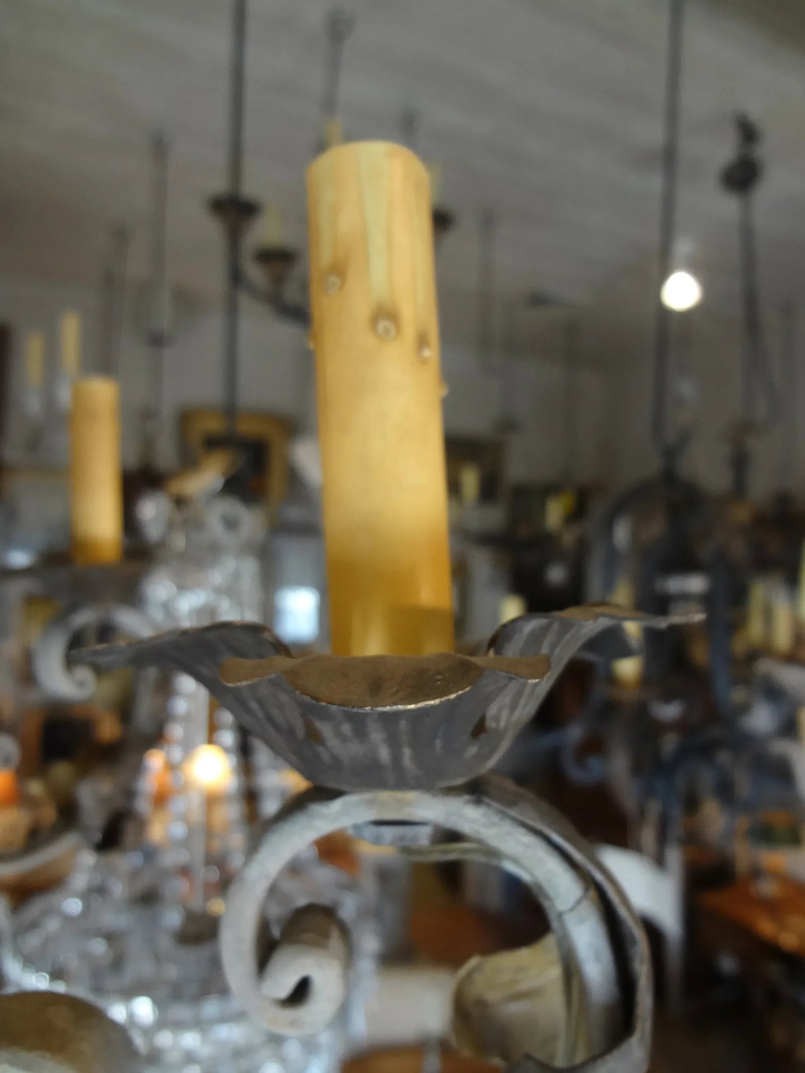Vintage Italian Wrought Iron Chandelier - 3