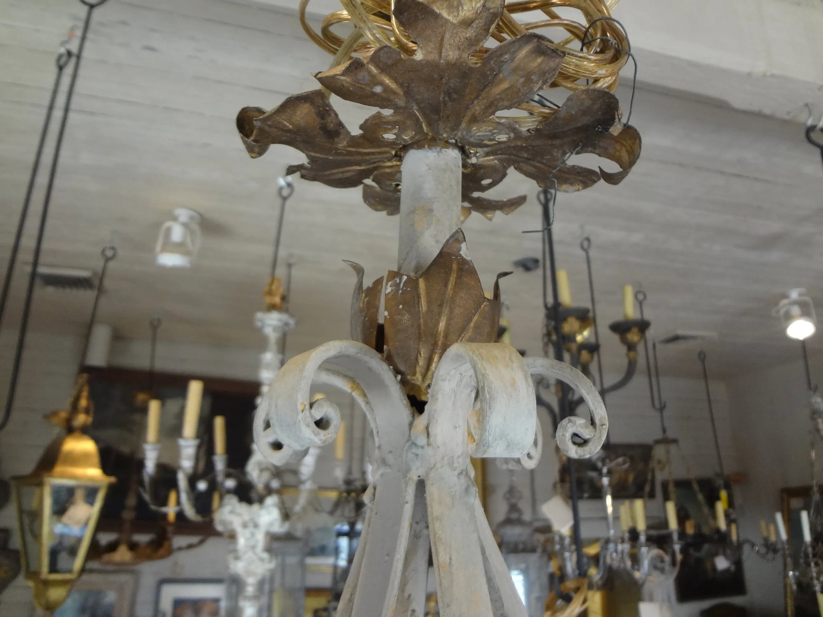 Vintage Italian Wrought Iron Chandelier - 4