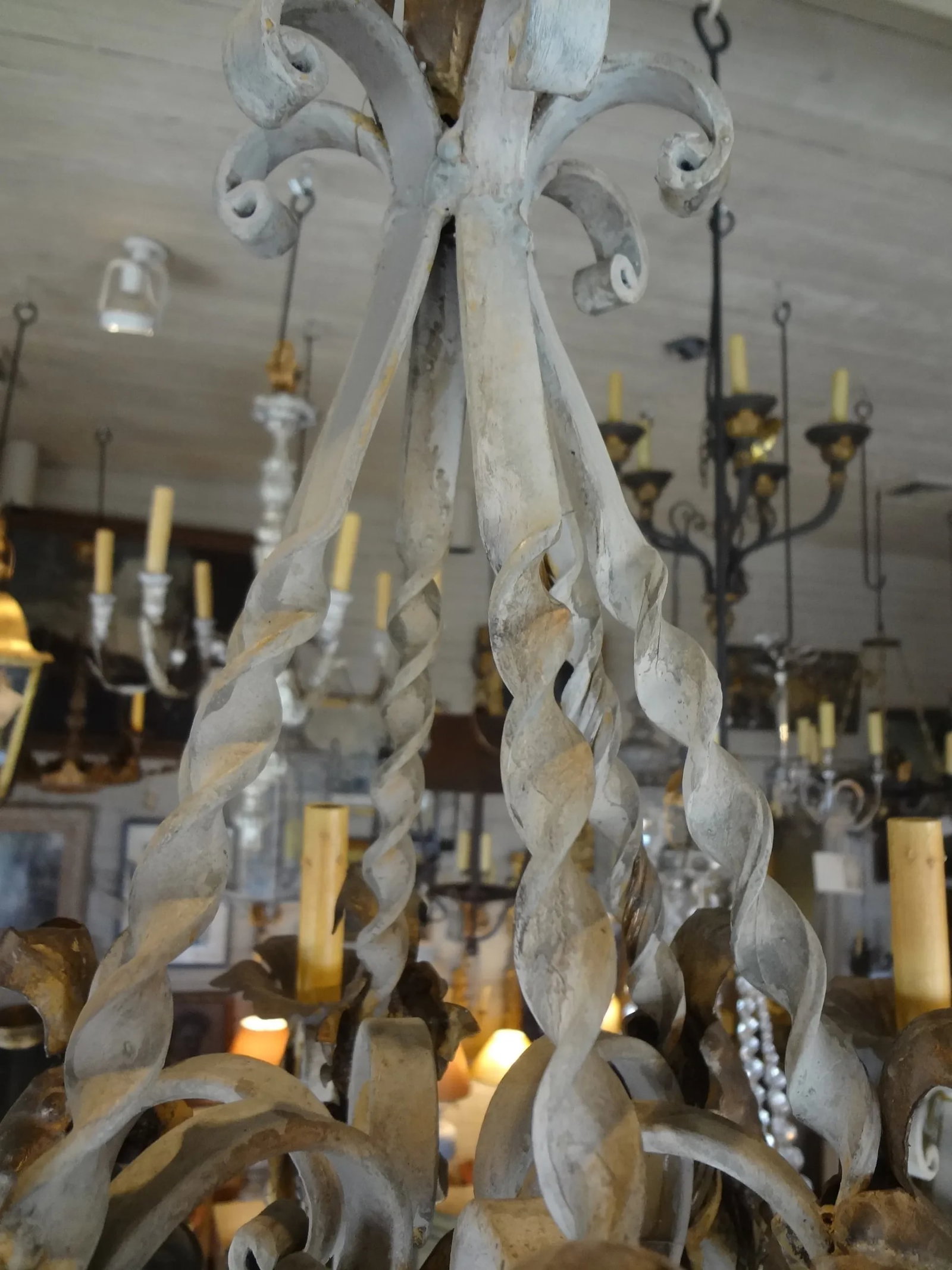 Vintage Italian Wrought Iron Chandelier - 5