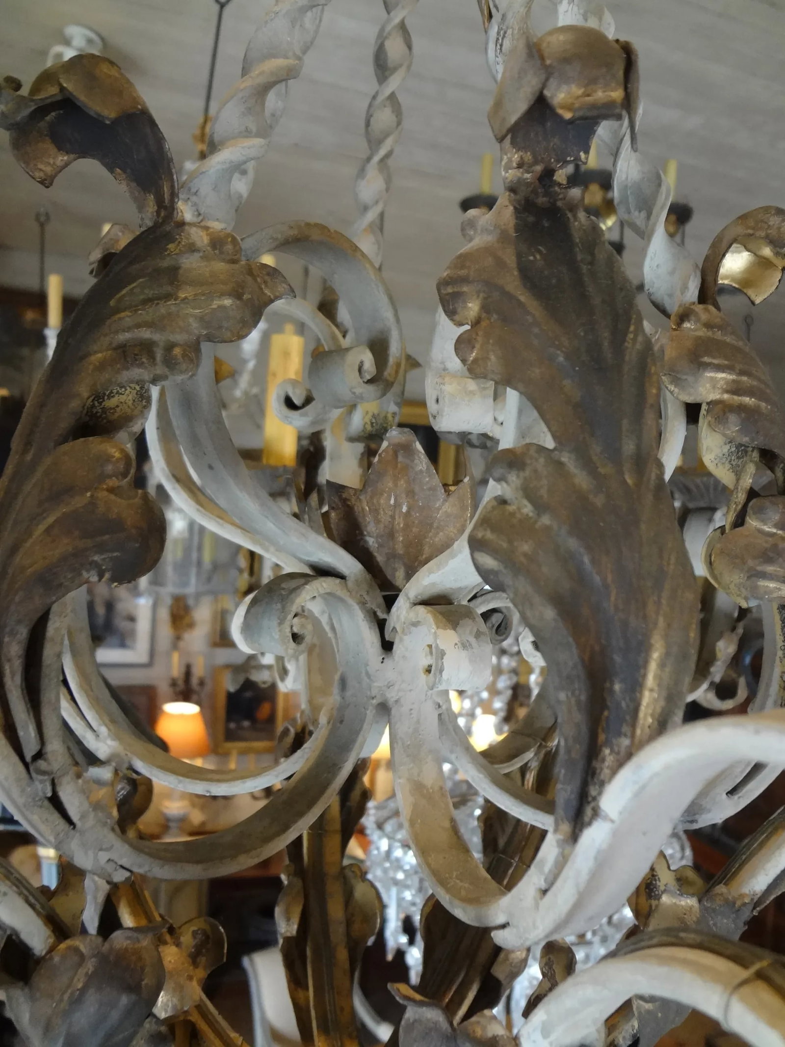 Vintage Italian Wrought Iron Chandelier - 6